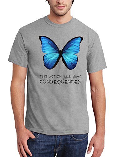 clothinx Herren T-Shirt Strange Butterfly Grau Gr. XXL von clothinx