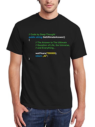 clothinx Herren T-Shirt The Ultimate Answer 42 Schwarz Gr. L clothinx Herren T-Shirt The Ultimate Answer 42 Schwarz Gr. L von clothinx