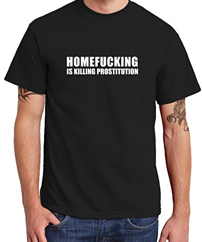 clothinx - Homefucking is Killing Prostitution Boys T-Shirt Schwarz, Größe L von clothinx