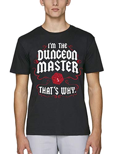 clothinx I Am The Dungeon Master Thats Why Pen and Paper Rollenspiel Herren T-Shirt Bio und Fair Schwarz Gr. XXL von clothinx