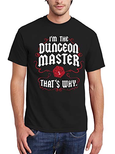 clothinx I Am The Dungeon Master Thats Why Pen and Paper Rollenspiel Herren T-Shirt Schwarz Gr. L von clothinx