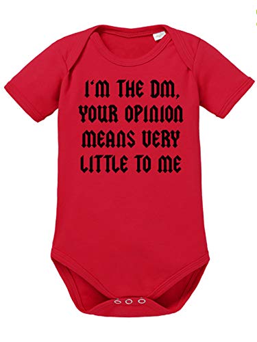 clothinx I am the DM Dungeon Master Pen and Paper Rollenspiel Motiv Baby Body Bio Rot Gr. 62 von clothinx