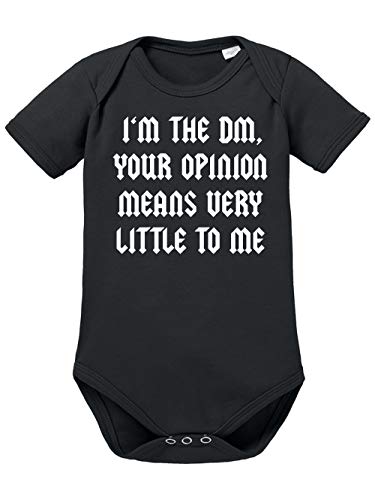 clothinx I am the DM Dungeon Master Pen and Paper Rollenspiel Motiv Baby Body Bio Schwarz Gr. 74-80 von clothinx