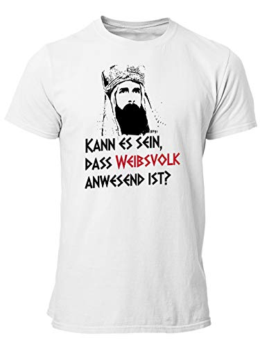 clothinx Kann es sein DAS Weibsvolk Anwesend ist | Tolles Geschenk für Latinisten Latein Lehrer und Kino-Fans | Kult Design Zum Beliebten Filmklassiker Herren T-Shirt Weiß Gr. L von clothinx