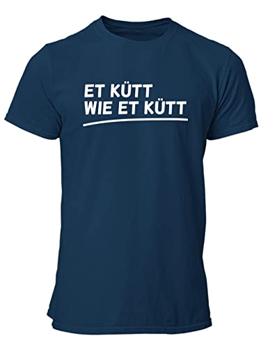 clothinx Karneval Et kütt wie et kütt Männer T-Shirt Bio & Fair Navy/Weiß Größe M von clothinx