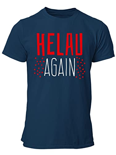 clothinx Karneval Helau Again Männer T-Shirt Bio & Fair Navy/Weiß Größe 3XL von clothinx