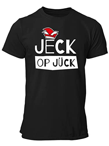 clothinx Karneval Jeck op Jück Männer T-Shirt Bio & Fair Schwarz/Weiß Größe XXL von clothinx