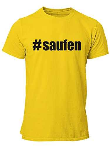 clothinx Karneval #Saufen Männer T-Shirt Bio & Fair Gelb/Schwarz Größe XL von clothinx