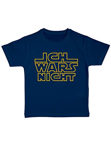 clothinx Kinder T-Shirt Bio Sprüche Ich Wars Nicht Navy/Gelb Größe 140 von clothinx