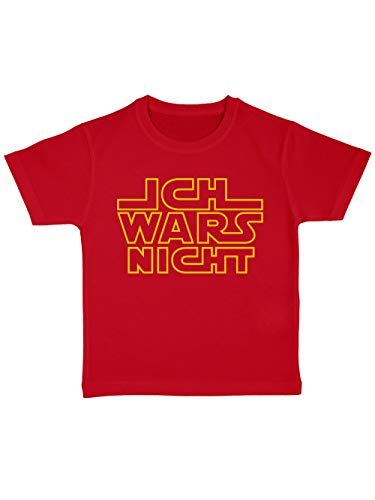 clothinx Kinder T-Shirt Bio Sprüche Ich Wars Nicht Rot/Gelb Größe 128 von clothinx