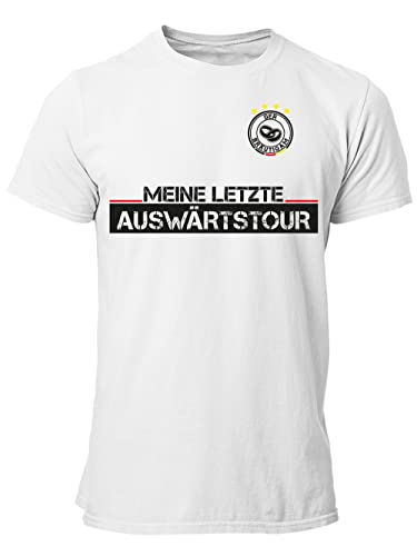 clothinx Letzte Auswärtstour Männer JGA Kombi T-Shirt Bio & Fair Weiß/Bräutigam Größe L von clothinx