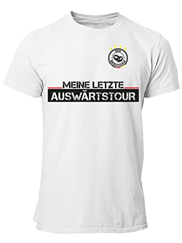 clothinx Letzte Auswärtstour Männer JGA Kombi T-Shirt Bio & Fair Weiß/Bräutigam Größe XXL von clothinx