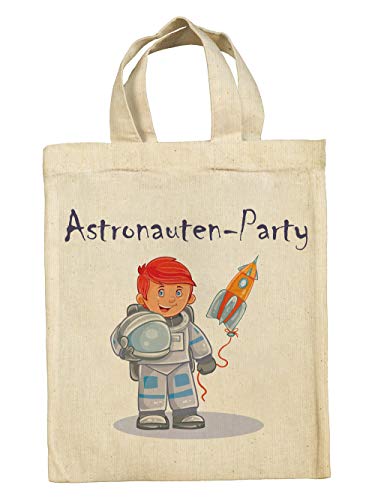 clothinx Lustige Kindergeburtstag Mitgebsel Tasche Beutel im Set mit Geburtstag Motto Astronaut und Weltall 10er Pack von clothinx