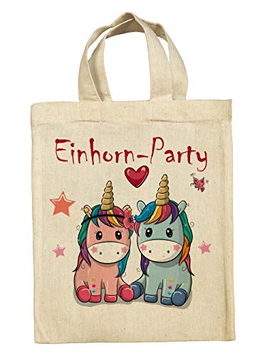 clothinx Lustige Kindergeburtstag Mitgebsel Tasche Beutel im Set mit Geburtstag Motto Einhorn 10er Pack von clothinx