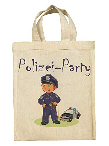 clothinx Lustige Kindergeburtstag Mitgebsel Tasche Beutel im Set mit Geburtstag Motto Polizei 10er Pack von clothinx