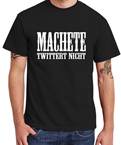 clothinx - Machete Twittert Nicht Boys T-Shirt Schwarz, Größe L von clothinx