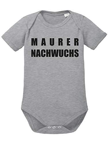 clothinx Maurer Nachwuchs Lustiges Geschenk zur Geburt Baby Body Bio Sports Grey Gr. 50-56 von clothinx