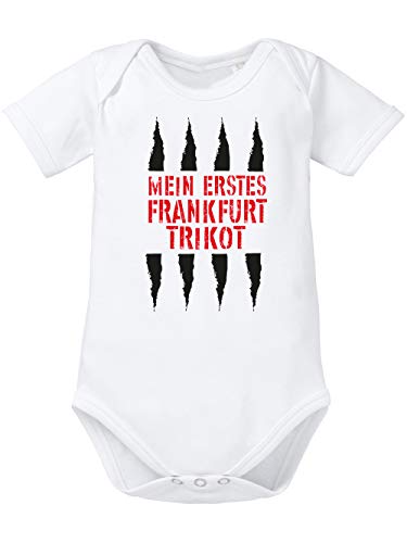 clothinx Mein Erstes Frankfurt Trikot Für Fussball Fans Baby Body Bio Weiß Gr. 74-80 von clothinx