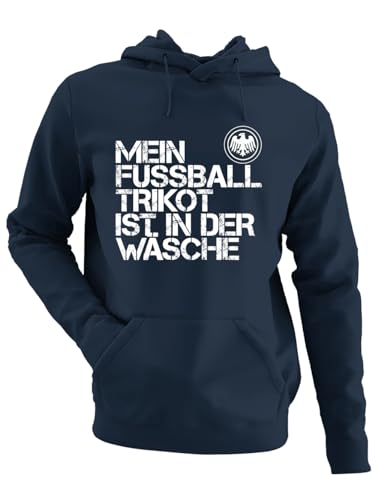 clothinx Mein Fussball Trikot ist in der Wäsche Männer Kapuzenpullover Navy Größe L von clothinx