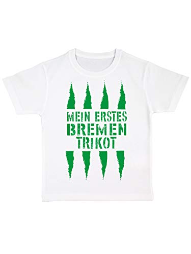 clothinx Mein erstes Bremen Trikot Kinder Bio T-Shirt Weiß Gr. 128 von clothinx