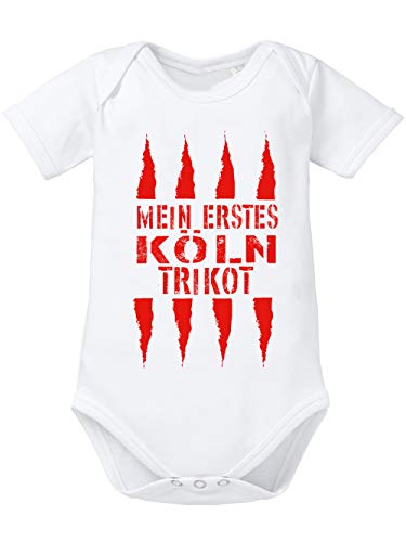 clothinx Mein erstes Köln Trikot Baby-Body Bio Weiß Gr. 74-80 von clothinx