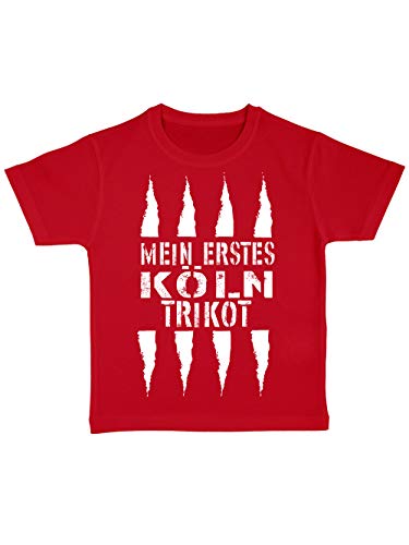 clothinx Mein erstes Köln Trikot Kinder Bio T-Shirt Rot Gr. 92 von clothinx