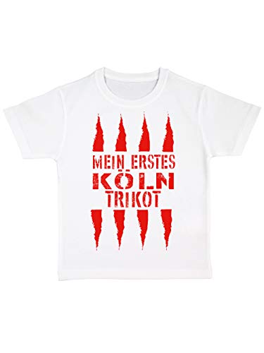 clothinx Mein erstes Köln Trikot Kinder Bio T-Shirt Weiß Gr. 128 von clothinx