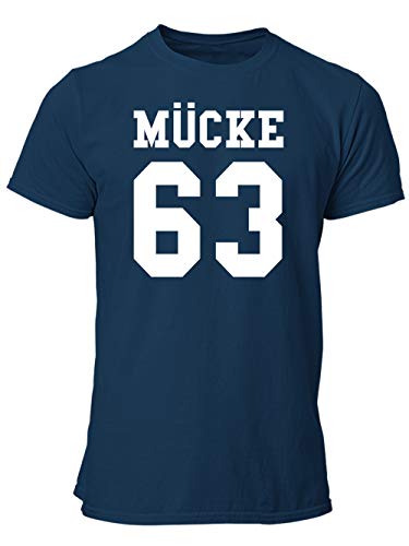 clothinx Mücke 63 - Der Bulldozer - Mücke ist EIN Italienischer Fischer und ehemaliger American-Football-Profispieler - Kult Film-Design Herren T-Shirt Navy Gr. S von clothinx