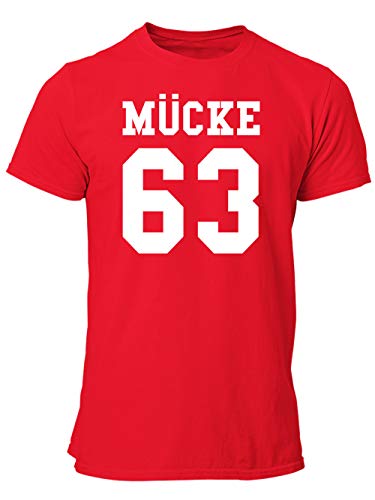 clothinx Mücke 63 - Der Bulldozer - Mücke ist EIN Italienischer Fischer und ehemaliger American-Football-Profispieler - Kult Film-Design Herren T-Shirt Rot Gr. L von clothinx