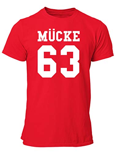 clothinx Mücke 63 - Der Bulldozer - Mücke ist EIN Italienischer Fischer und ehemaliger American-Football-Profispieler - Kult Film-Design Herren T-Shirt Rot Gr. XL von clothinx