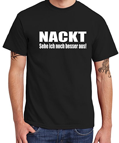 clothinx - Nackt Sehe ich noch Besser aus Boys T-Shirt Schwarz, Größe XXL von clothinx