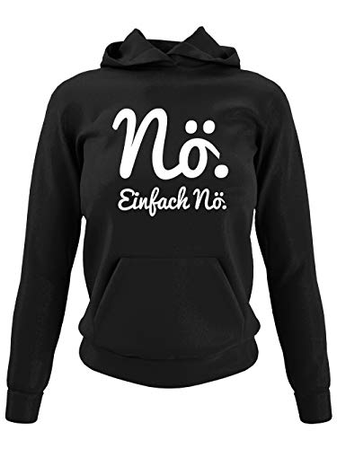 clothinx Nö Einfach Nö Damen Kapuzen-Pullover Schwarz Gr. L von clothinx