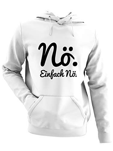 clothinx Nö Einfach Nö Herren Kapuzen-Pullover Weiß Gr. 3XL von clothinx