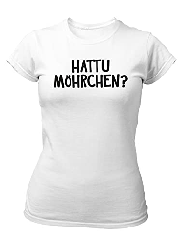 clothinx Ostern Hattu Möhrchen Damen T-Shirt Bio & Fair Weiß/Schwarz Größe M von clothinx