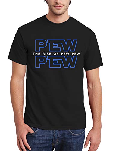 clothinx Pew Wars The Rise of Pew Pew Herren T-Shirt Schwarz Gr. M von clothinx