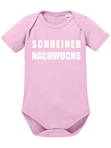 clothinx Schreiner Nachwuchs Lustiges Geschenk zur Geburt Baby Body Bio Hellrosa Gr. 68 von clothinx