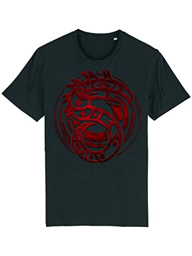 clothinx Shadowrun Emblem | Lizenziertes Original-Design | Passend Für Chummer Perfekt Für Die Nächste Pen and Paper Runde | Hochwertig Bedruckt Herren T-Shirt Bio und Fair Schwarz Gr. 3XL von clothinx