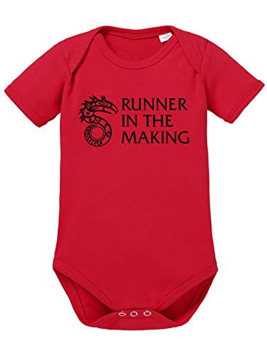 clothinx Shadowrun Runner in the Making | Lizenziertes Original-Design | Hochwertig Bedruckt | Passend Für Jeden Chummer Baby-Body Bio Rot Gr. 68 von clothinx