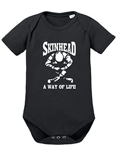 clothinx Skinhead - A Way of Life Bio und Fair Baby-Body Bio Schwarz Gr. 50-56 von clothinx