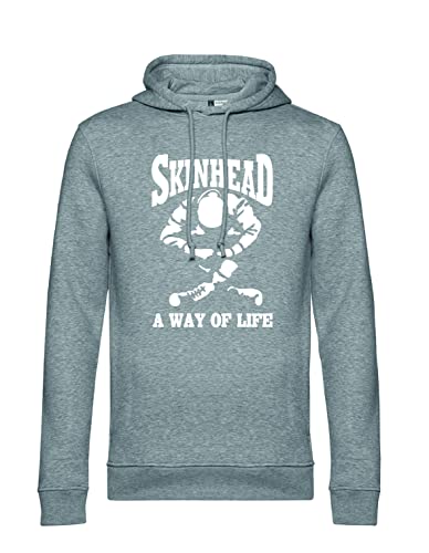 clothinx Skinhead - A Way of Life Bio und Fair Herren Kapuzen-Pullover Grau Gr. XL von clothinx