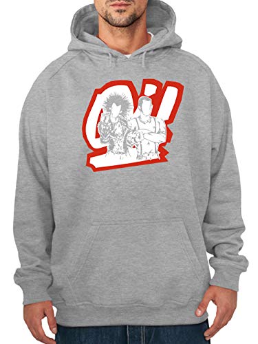 clothinx Skinhead & Punk United OI Herren Kapuzen-Pullover Grau Gr. L von clothinx