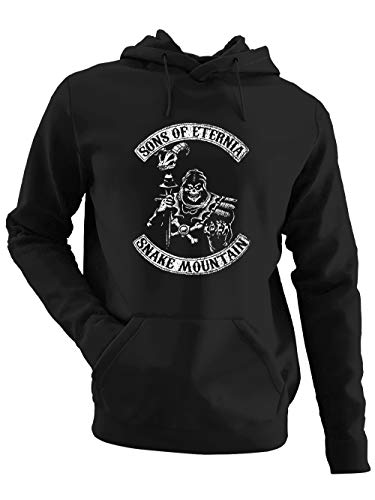 clothinx Sons of Eternia egal ob Snake Mountain oder Castle Grayskull, 80er Fan oder Comic Convention Herren Kapuzen-Pullover Schwarz Gr. XXL von clothinx