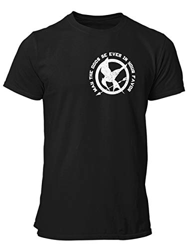 clothinx Spotttölpel May The Odds Be Ever In Your Favor | Vogel Design in Vintage-Optik für Leseratten und Filmfans Herren T-Shirt Schwarz Gr. L von clothinx