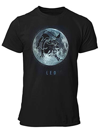 clothinx Sternzeichen Mond Löwe | Geburtstag und Geburt Juli - August | Liebevoll gestaltetes Tierkreiszeichen Motiv Herren T-Shirt Schwarz Gr. XXL von clothinx