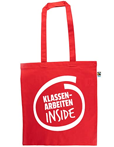 clothinx Bio Fair Baumwoll Tasche Lehrer Klassenarbeiten inside Rot/Weiß von clothinx