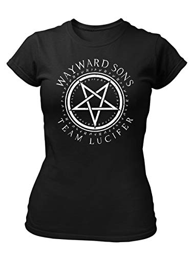 clothinx Team Lucifer King of Hell Damen T-Shirt Fit Schwarz Gr. M von clothinx