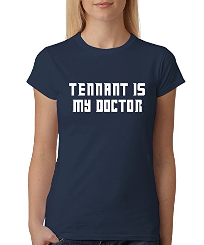 clothinx - Tennant is My Doctor Girls T-Shirt Navy, Größe XL von clothinx