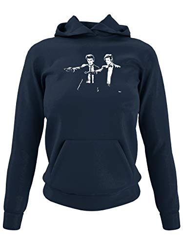 clothinx The Doctors Fiction | Serien Zeitreise Kult-Design Mit Ten und Eleven | Für Begleiter und Fans des Doktors  | Passend Zu Deiner Lieblings-Serie Damen Kapuzen-Pullover Navy Gr. M von clothinx