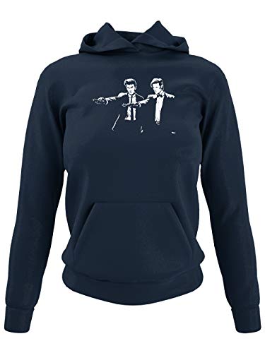 clothinx The Doctors Fiction | Serien Zeitreise Kult-Design Mit Ten und Eleven | Für Begleiter und Fans des Doktors | Passend Zu Deiner Lieblings-Serie Damen Kapuzen-Pullover Navy Gr. XL von clothinx