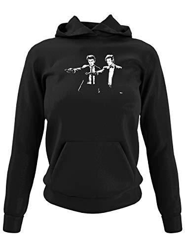 clothinx The Doctors Fiction | Serien Zeitreise Kult-Design Mit Ten und Eleven | Für Begleiter und Fans des Doktors  | Passend Zu Deiner Lieblings-Serie Damen Kapuzen-Pullover Schwarz Gr. S von clothinx